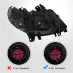 Set of 2 Black Left & Right Headlights w/DRL for Dodge Ram ProMaster 1500 2500 3500 (2014–2022)