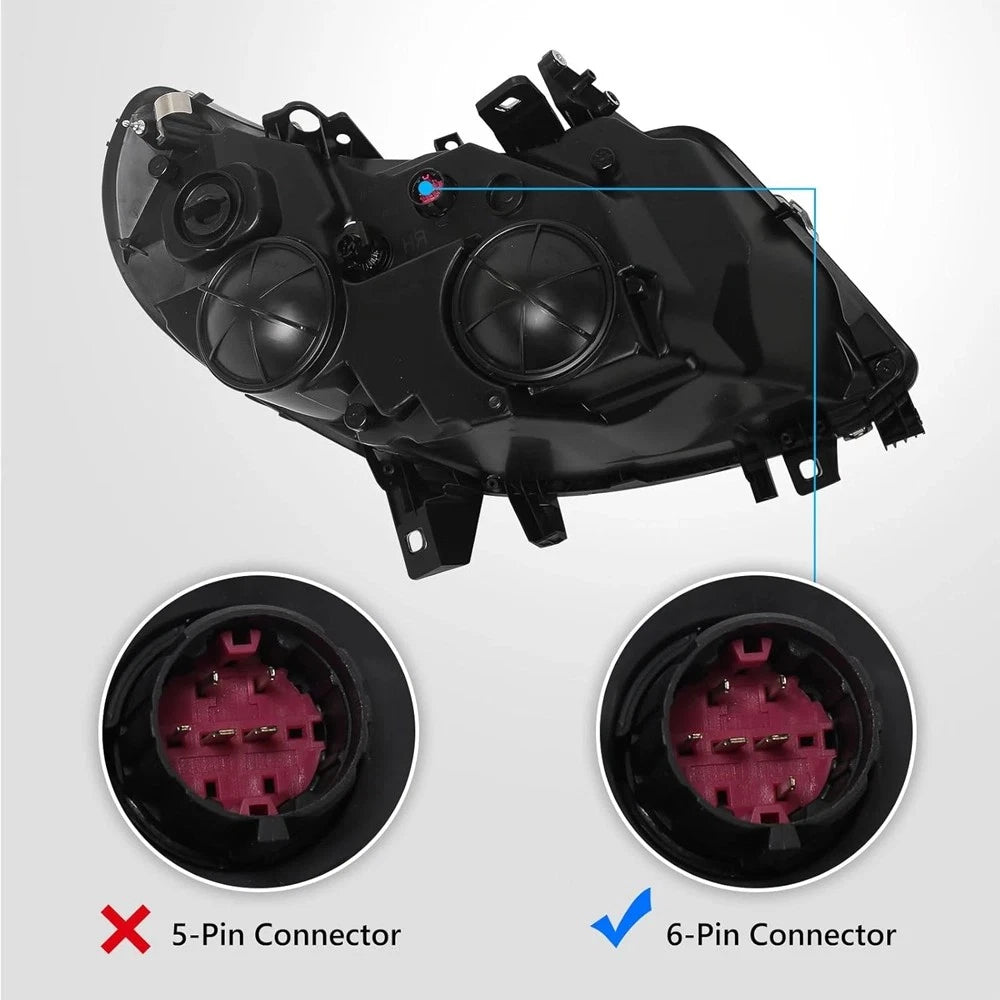Set of 2 Black Left & Right Headlights w/DRL for Dodge Ram ProMaster 1500 2500 3500 (2014–2022)