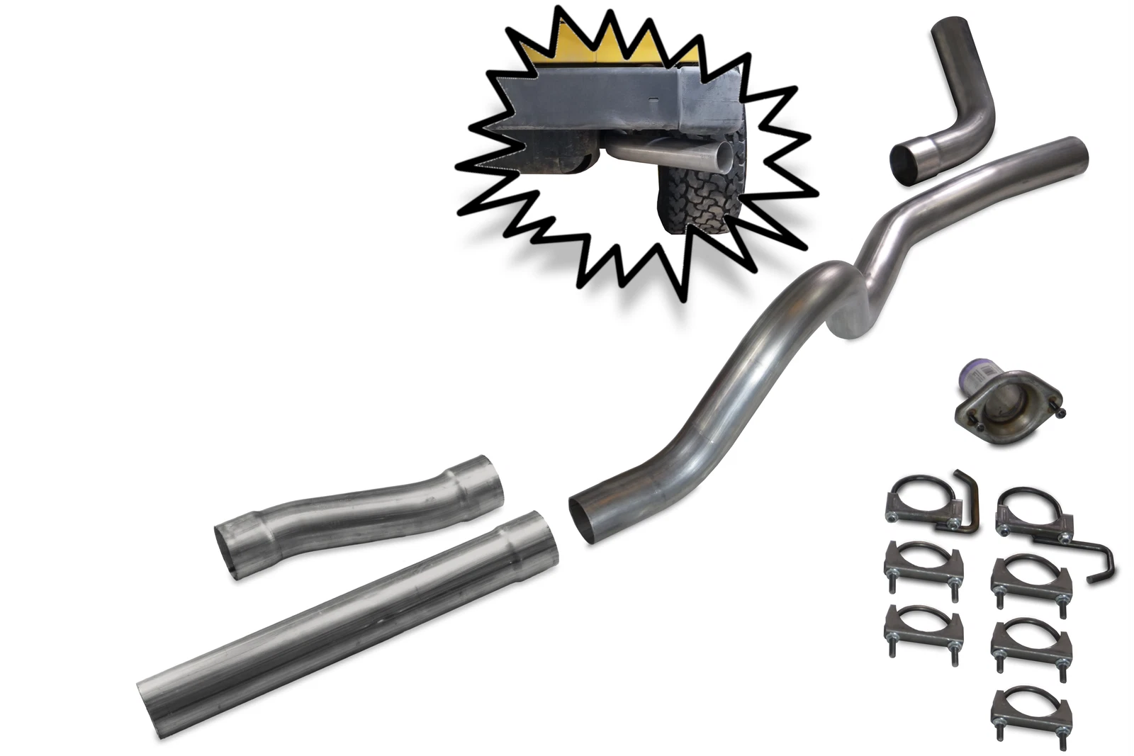 2.5" Aluminized Exhaust Kit for Jeep Wrangler TJ (1997–2000)