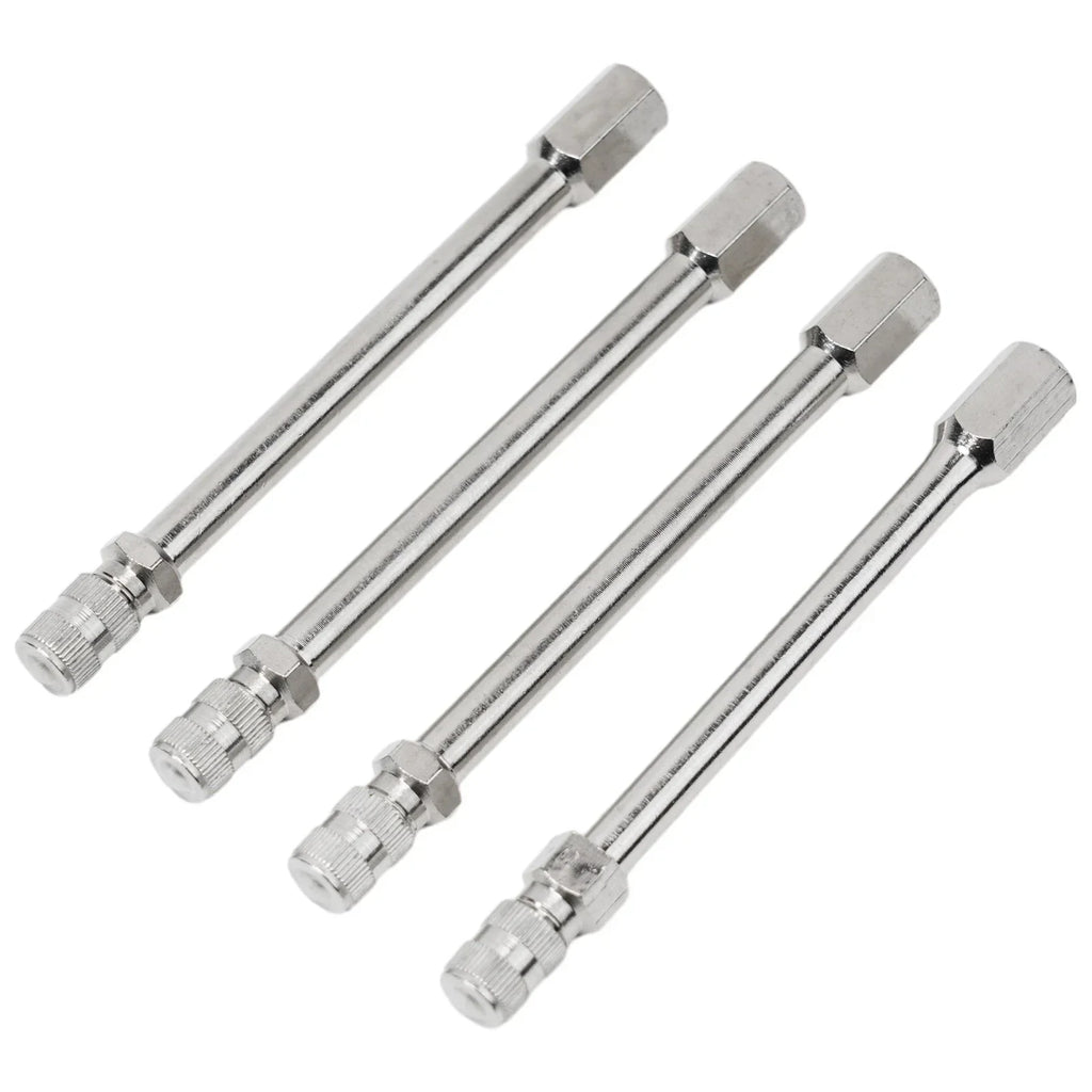4x 100mm Metal Tire Wheel Valve Extension Cap Stem for Car Truck Van