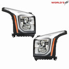 Set of 2 Halogen Projector Headlights with LED DRL for GMC Yukon (2015–2017)