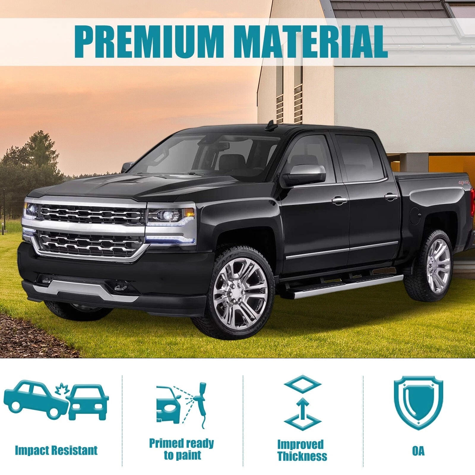 Black Steel Front Bumper for Chevy Silverado 1500 (2016–2018)