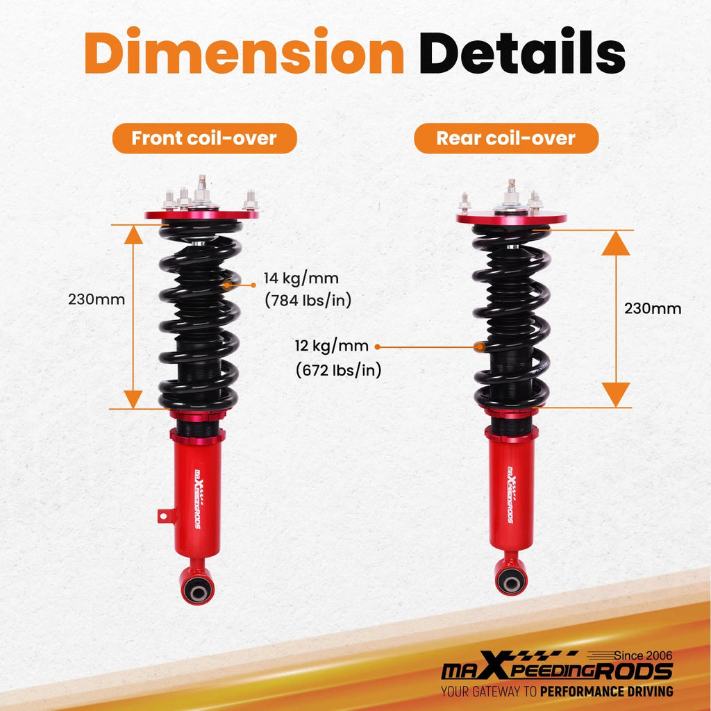 Adjustable Coilover Kit for Toyota Supra Mk3 (1986-1992)