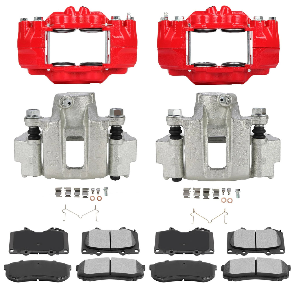 Front & Rear Brake Calipers w/ Ceramic Pads for Toyota FJ Cruiser (2007–2014)