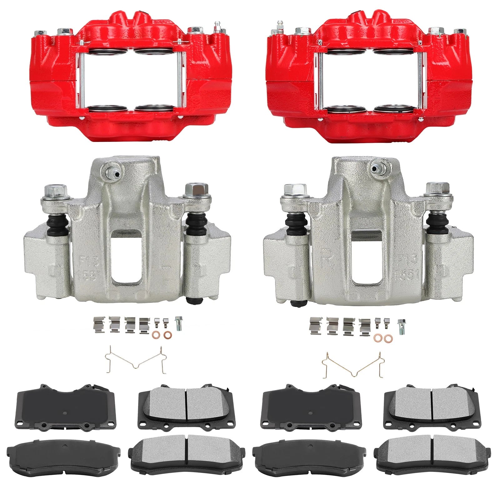 Front & Rear Brake Calipers w/ Ceramic Pads for Toyota FJ Cruiser (2007–2014)