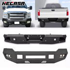 Black Front/Rear Bumper w/LEDs for Ford F250 F350 F450 (1999–2016)