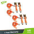 Set of 4 Heavy Duty 1.5" x 15' Ratchet Straps with J Hook