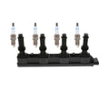 Ignition Coil & 4 Double Iridium Spark Plugs for Chevy Cadillac (1.4 L4)
