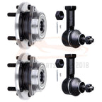 Set of 2 Front Wheel Hubs and Bearings + 2 Outer Tie Rod Ends for Chrysler