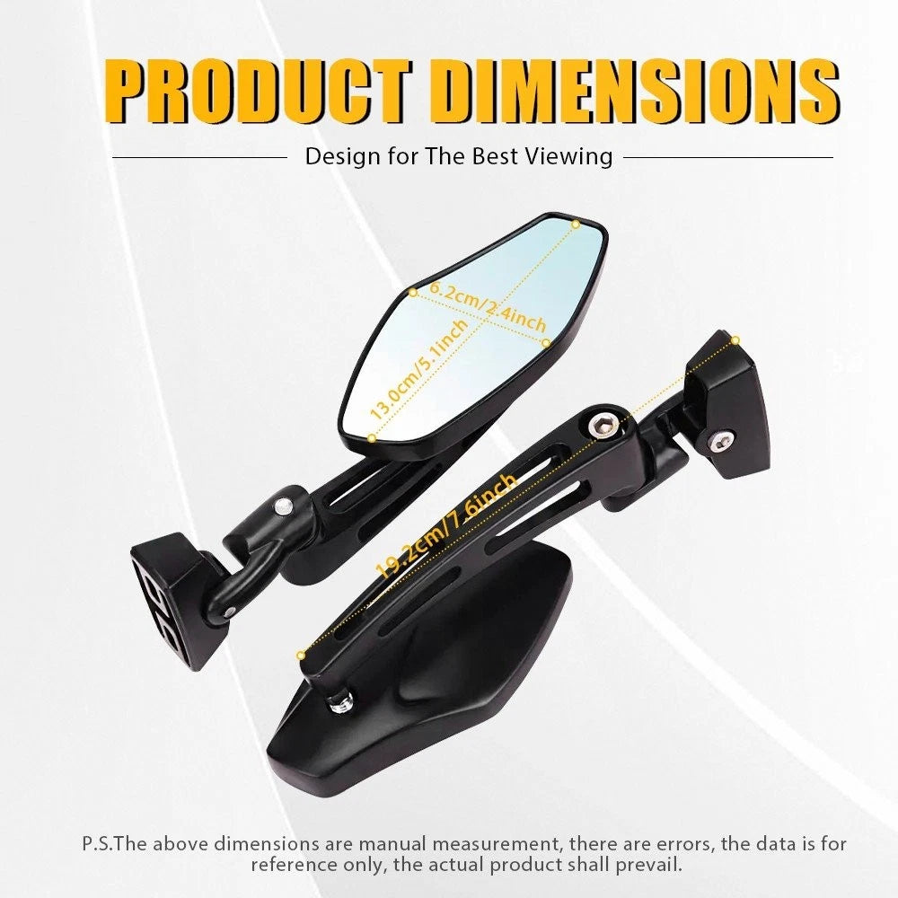 Set of 2 Rearview Side Mirrors for Kawasaki Ninja 650R ZX-10R (1994–2011)