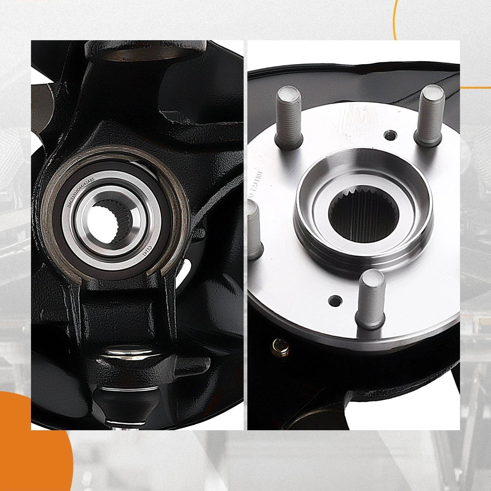 Pair Front Wheel Bearing Hub Knuckle Assembly for Honda Accord