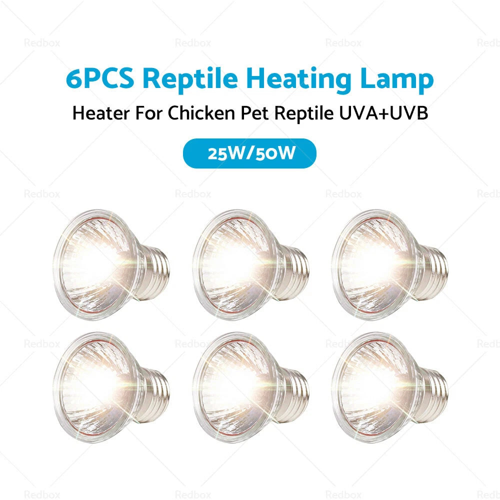 6X UVA UVB Heat Emitter Lamp Bulb for Reptiles and Pets
