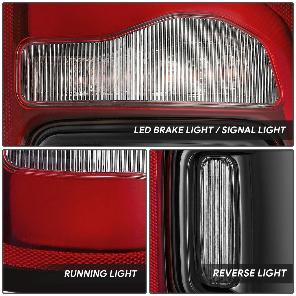 Chrome Red LED Tail Light Assembly for Ram 1500 (2019–2024)