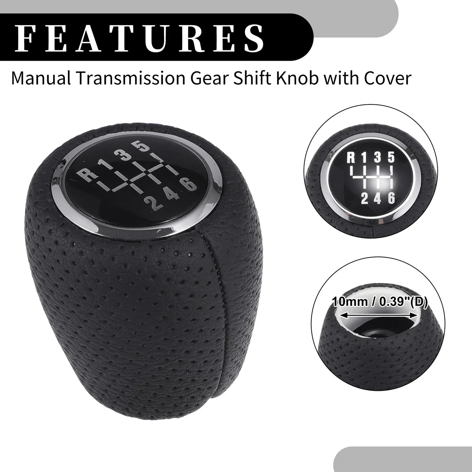 6 Speed Manual Gear Shift Knob for Chevrolet Cruze (2008-2012) Black Plastic