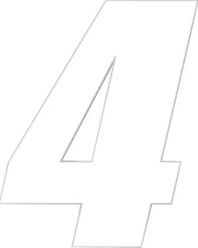 Number "4" Decal for Motorcycle Racing (7" Vinyl)