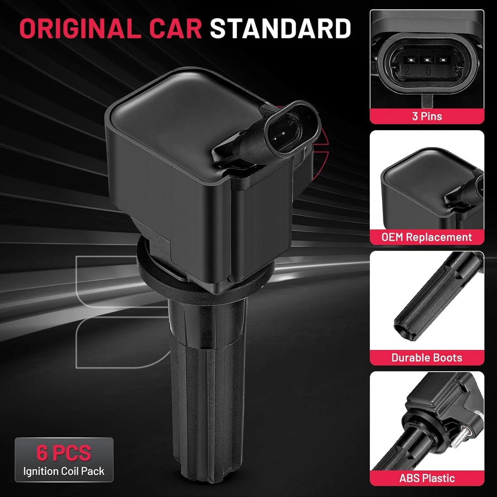 Ignition Coil Pack for 2006–2009 GMC Envoy 4.2L L6 (Set of 6)