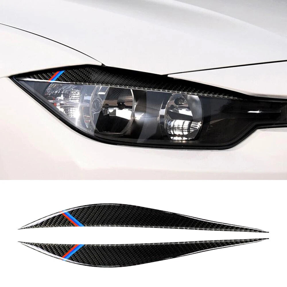 Carbon Fiber Eyelids Eyebrow Headlight Trim for BMW 3 Series F30 (2013–2018)