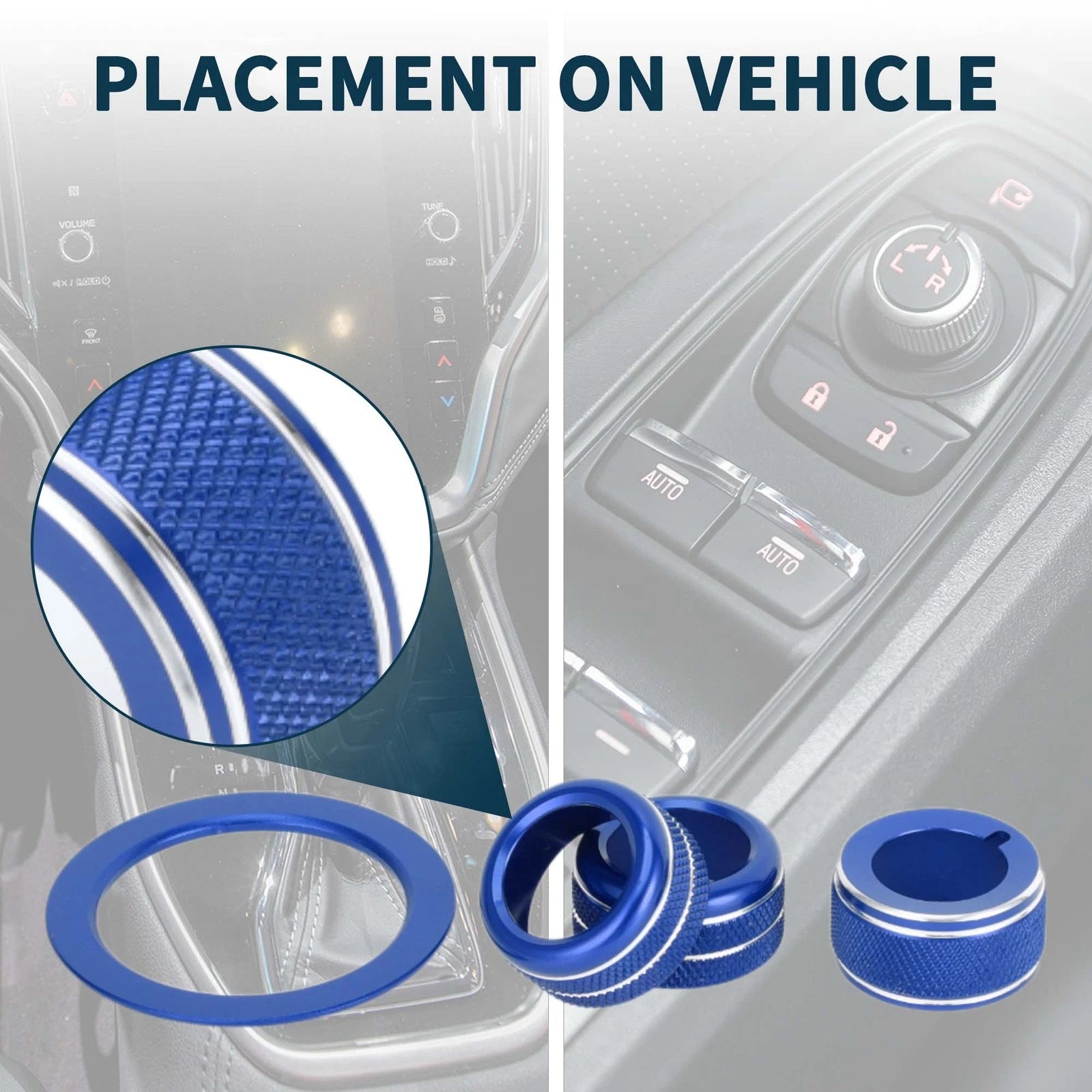 Set of 4 Media Tune Engine Start Mirror Switch Knob Covers for Subaru WRX (2022–2023) Blue