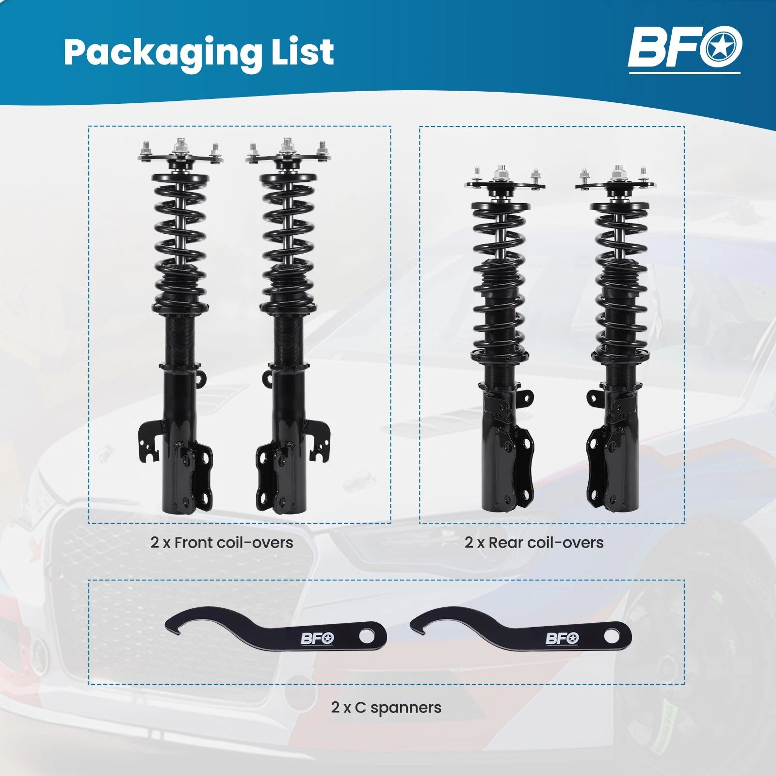 Adjustable Coilovers Shock Absorbers for Toyota Camry (2002–2006)