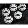 Chrome Cap Covers w/Ornge Carbon Fiber Bowtie Inlay for 97-13 Corvette Automatic