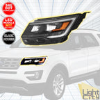 Driver Side Headlight Assembly for Ford Explorer Sport (2016–2017) LH, Black Bezel
