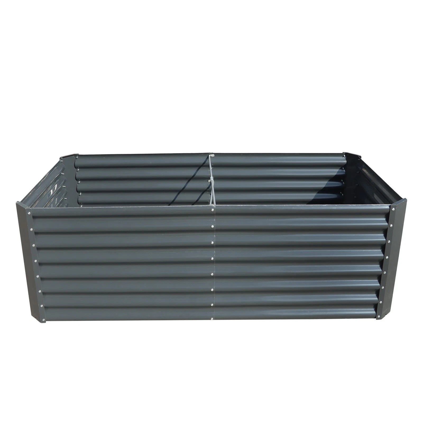 Set of 2 Galvanized Raised Garden Beds for Outdoor Planting