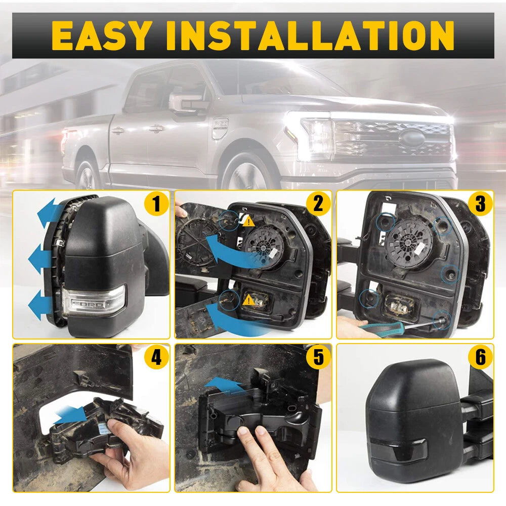 2X Switchback LED Towing Mirror Lights for Ford Super Duty (2017–2022)
