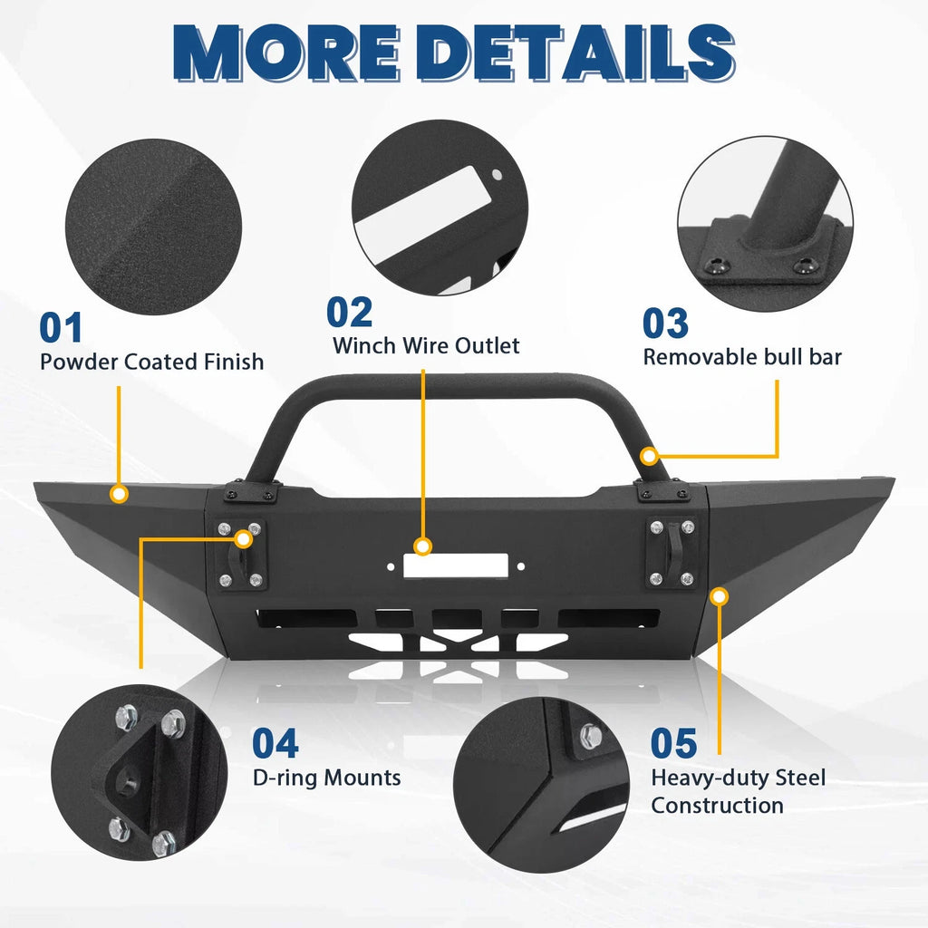 Steel Front Bumper Assembly with Bull Bar for Dodge Ram 1500 (1994–2001)