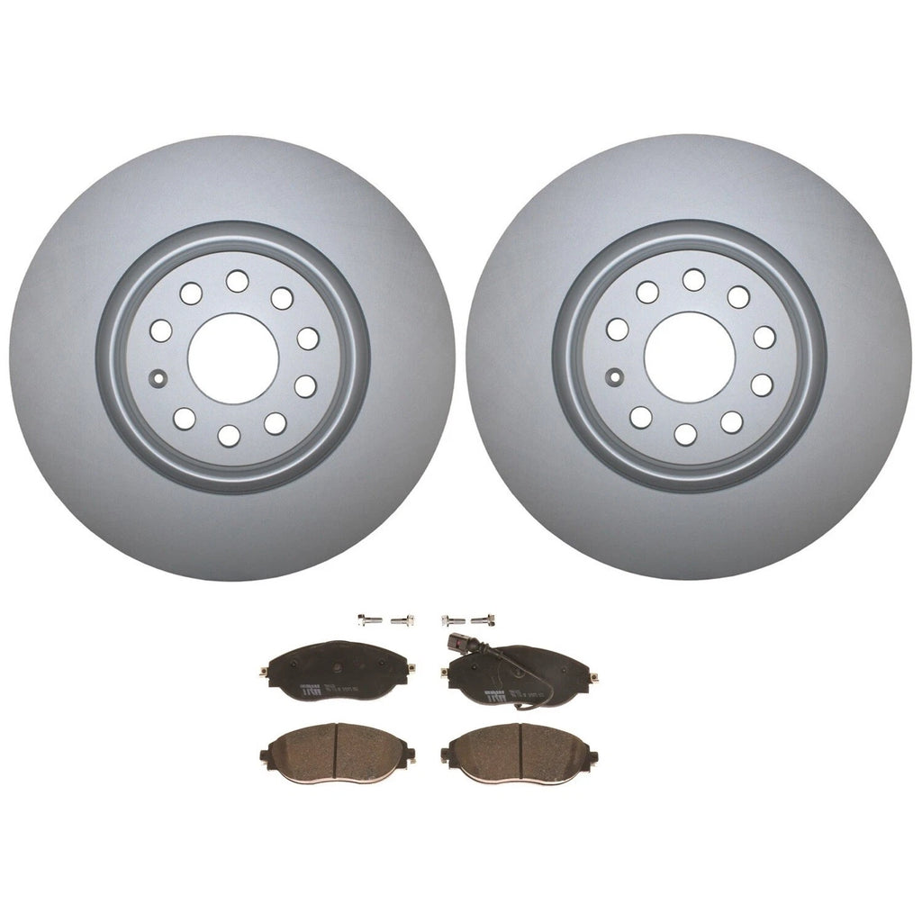 Front Brake Kit 340mm Disc Rotors & TRW Pro Low-Met Pads for VW S3 CC GTI Jetta