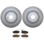 Front Brake Kit 340mm Disc Rotors & TRW Pro Low-Met Pads for VW S3 CC GTI Jetta