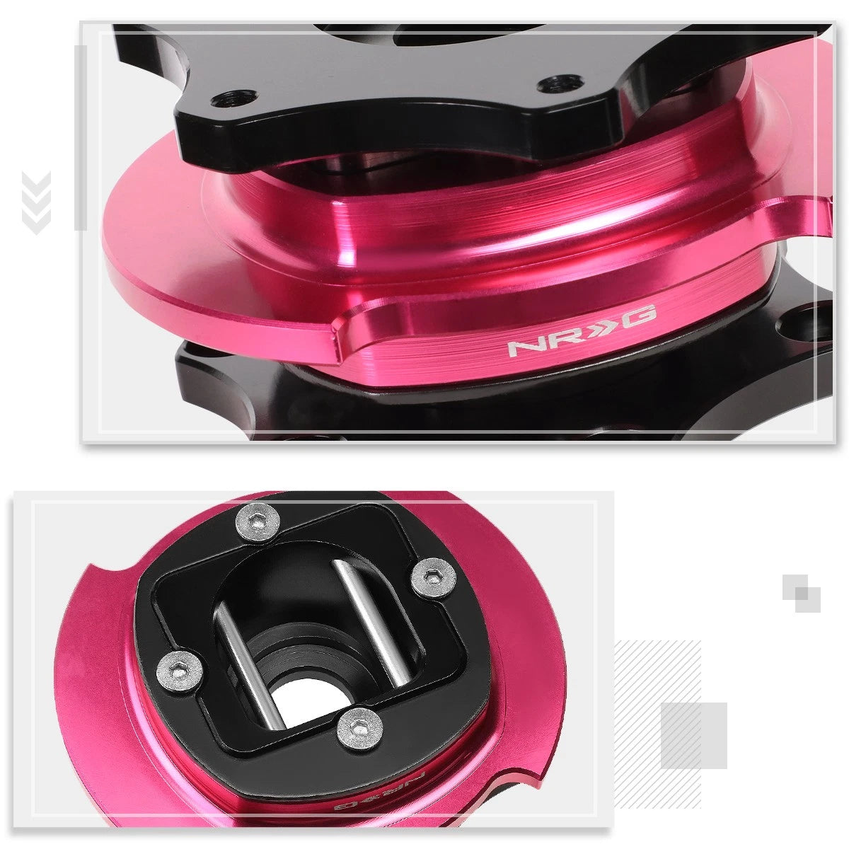 NRG Innovations SRK-R200BK-PK Quick Release Adapter for D Shaped Wheel (SFI 42.1)