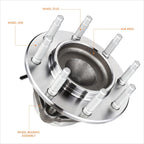 Front Wheel Hub Bearing Assembly w/ABS Sensor for Express Savana 3500 4500 (2003–2017)