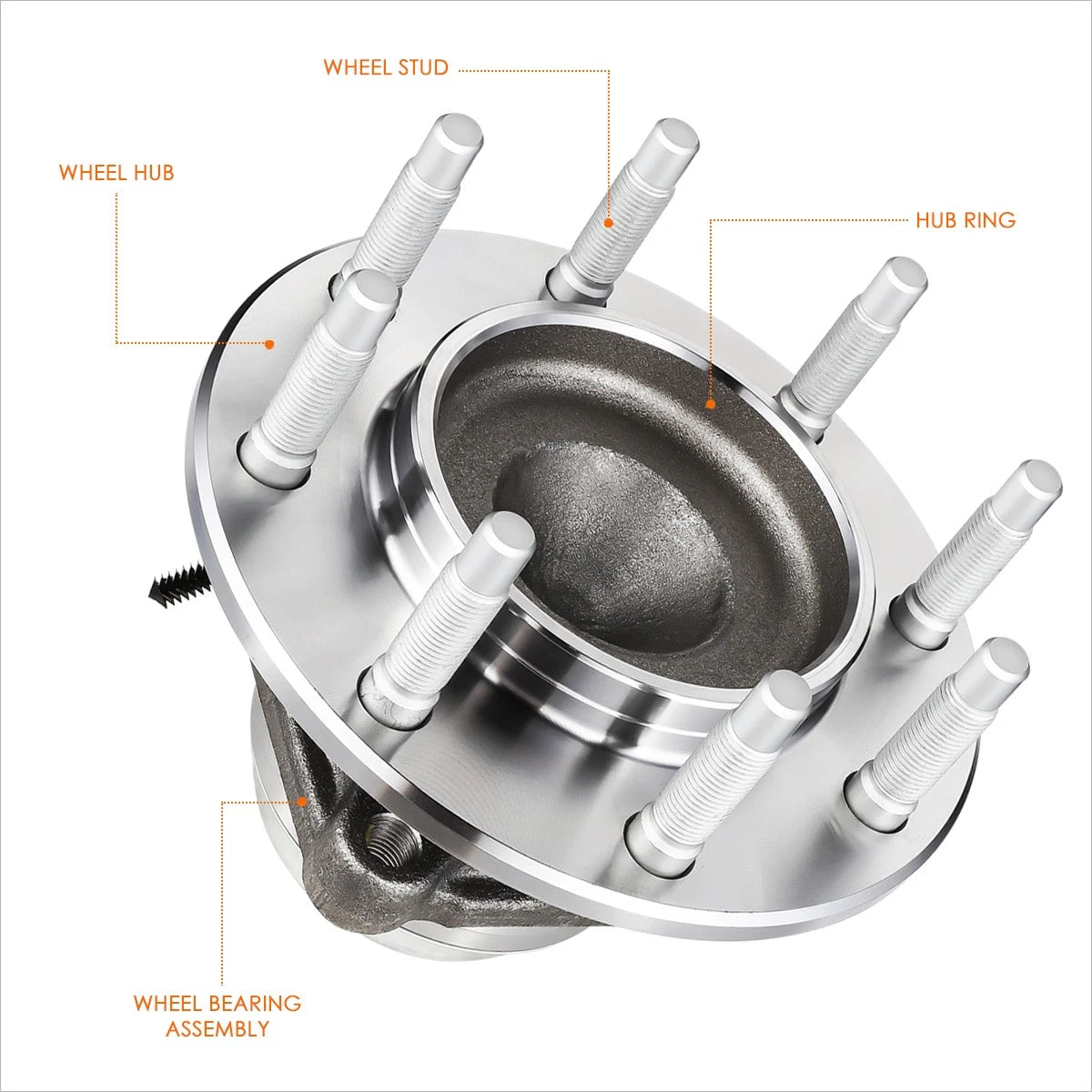 Front Wheel Hub Bearing Assembly w/ABS Sensor for Express Savana 3500 4500 (2003–2017)