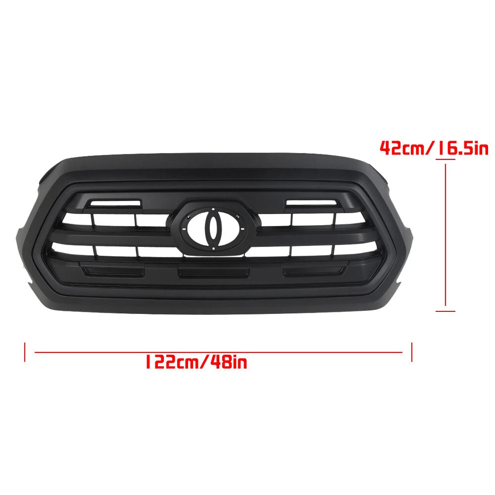 Front Bumper Grille for Toyota Tacoma (2016–2021) Black Plastic