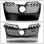 Badgeless Hex Mesh Grille for VW Jetta GLI GTI (2006–2009) Glossy Black