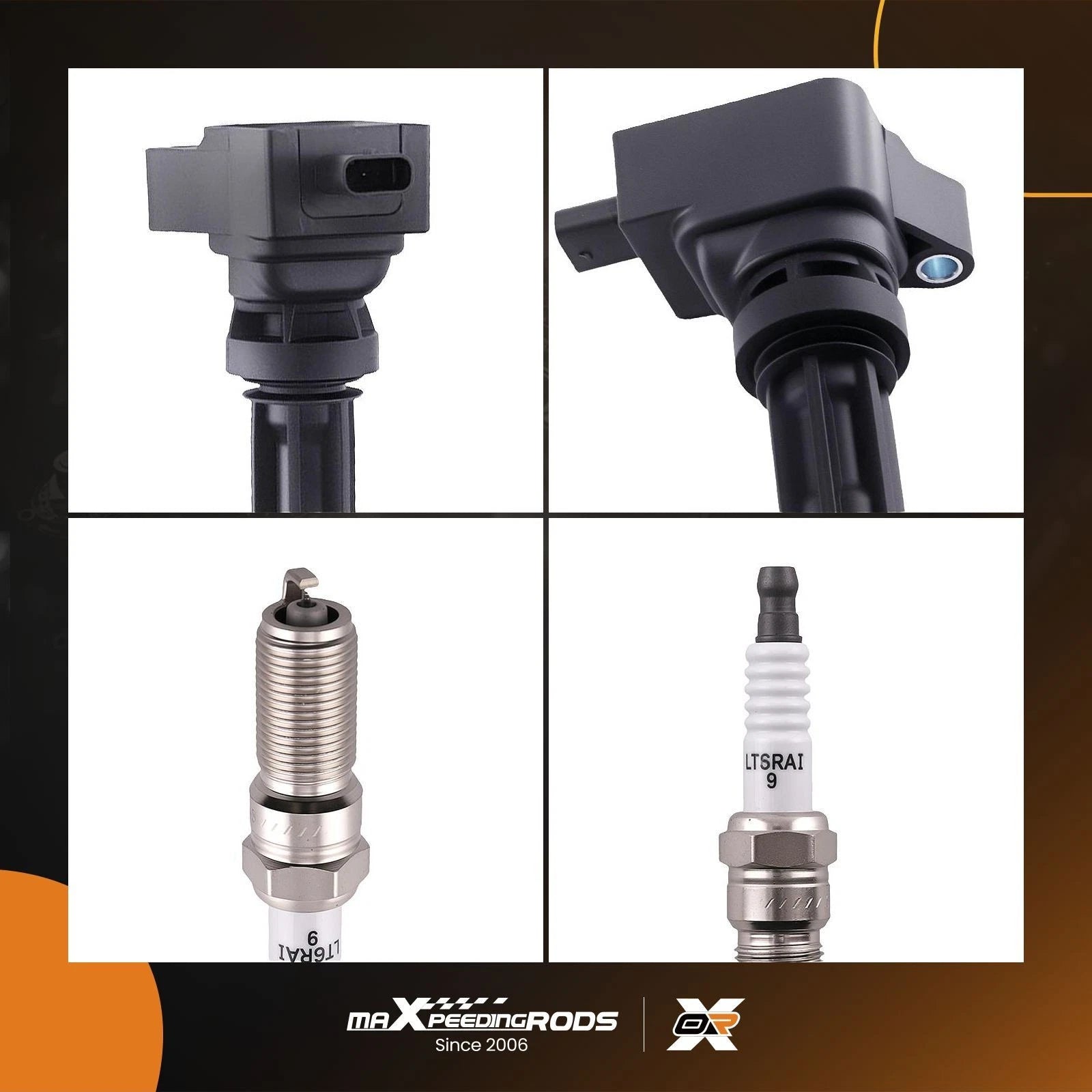 Set of 4 Ignition Coils & Spark Plugs for Ford Bronco Sport Ranger (2019–2022)