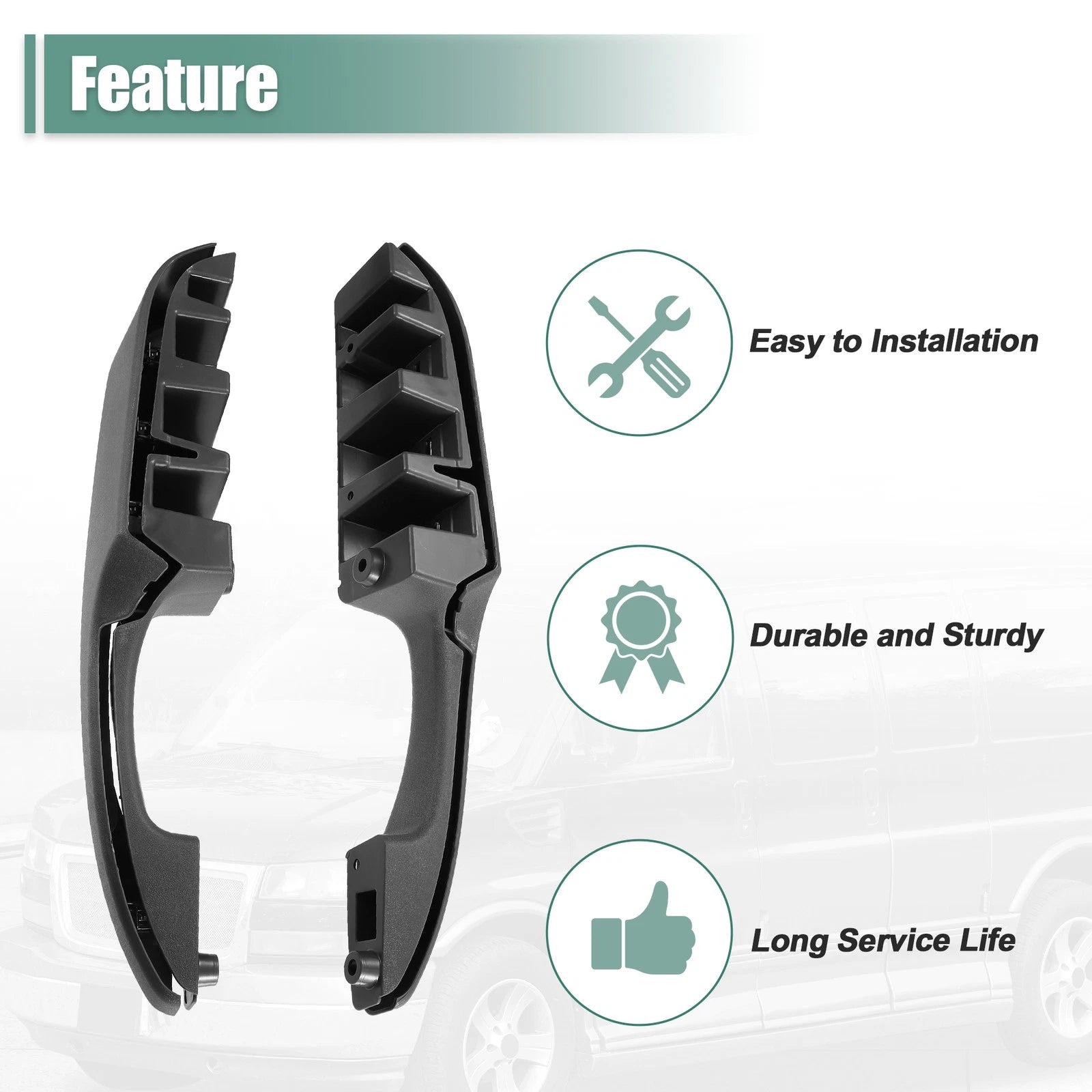 Pair Interior Door Pull Handle for Chevrolet Express 1500 (2003–2014)