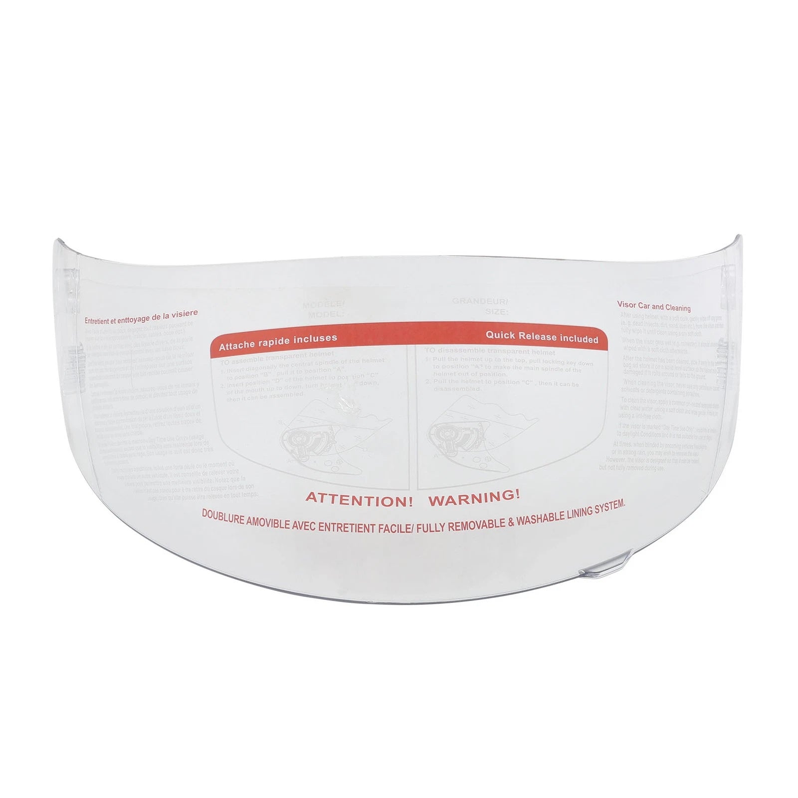 Clear Flip Up Full Face Helmet Visor Shield for Motorcycle (2010–2023)
