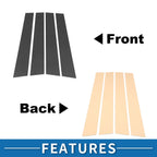 Set of 4 Door Pillar Window Trim for Kia Soul (2011–2013) Carbon Fiber Black