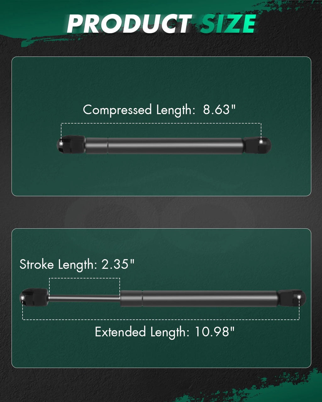 2X Lift Supports Gas Struts for Ford Focus (2005–2011) W/O Spoiler 6436