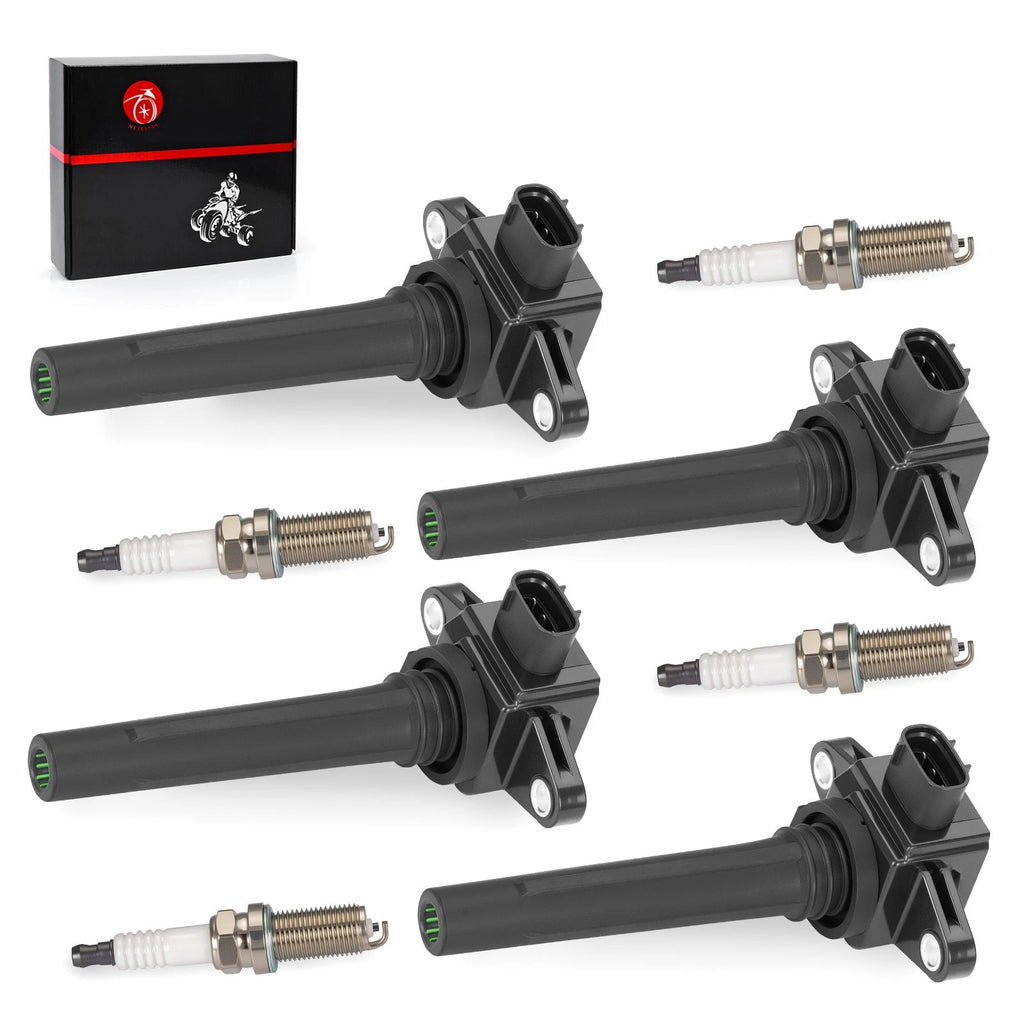 Set of 4 Ignition Coils w/Spark Plug for Yamaha RX1800 AX190 SX190 (2012–2018)