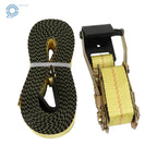 Set of 10 Ratchet Tie-Down Straps with Flat Hooks (30 Feet)