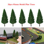 20pc Pine Trees for HO OO Scale Train Railroad Landscape (85mm)