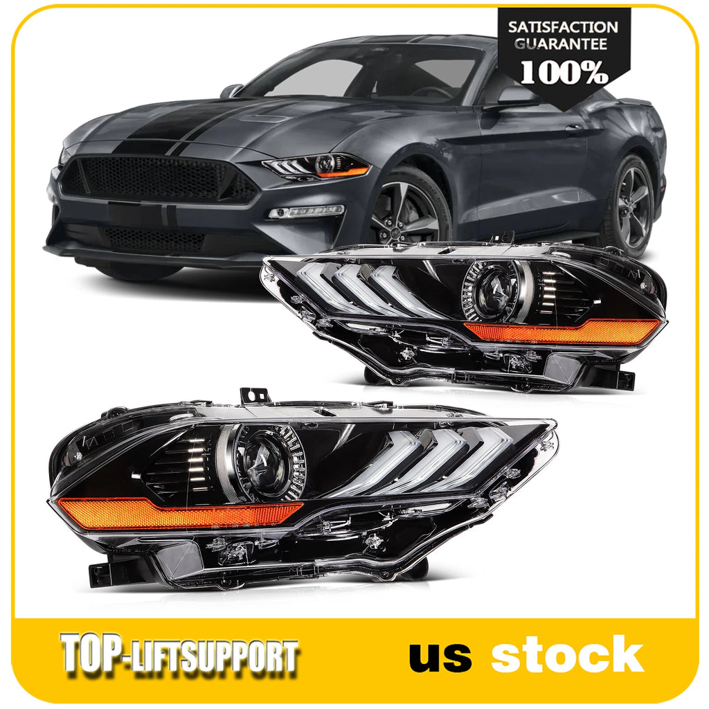 2X LED Projector Headlights for Ford Mustang (2018–2020)