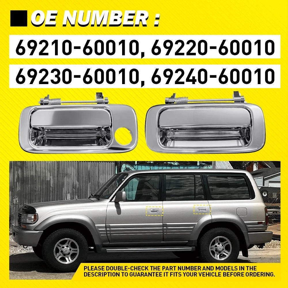 Chrome Outer Door Handle for Toyota Land Cruiser 80 Series (1990–1998)