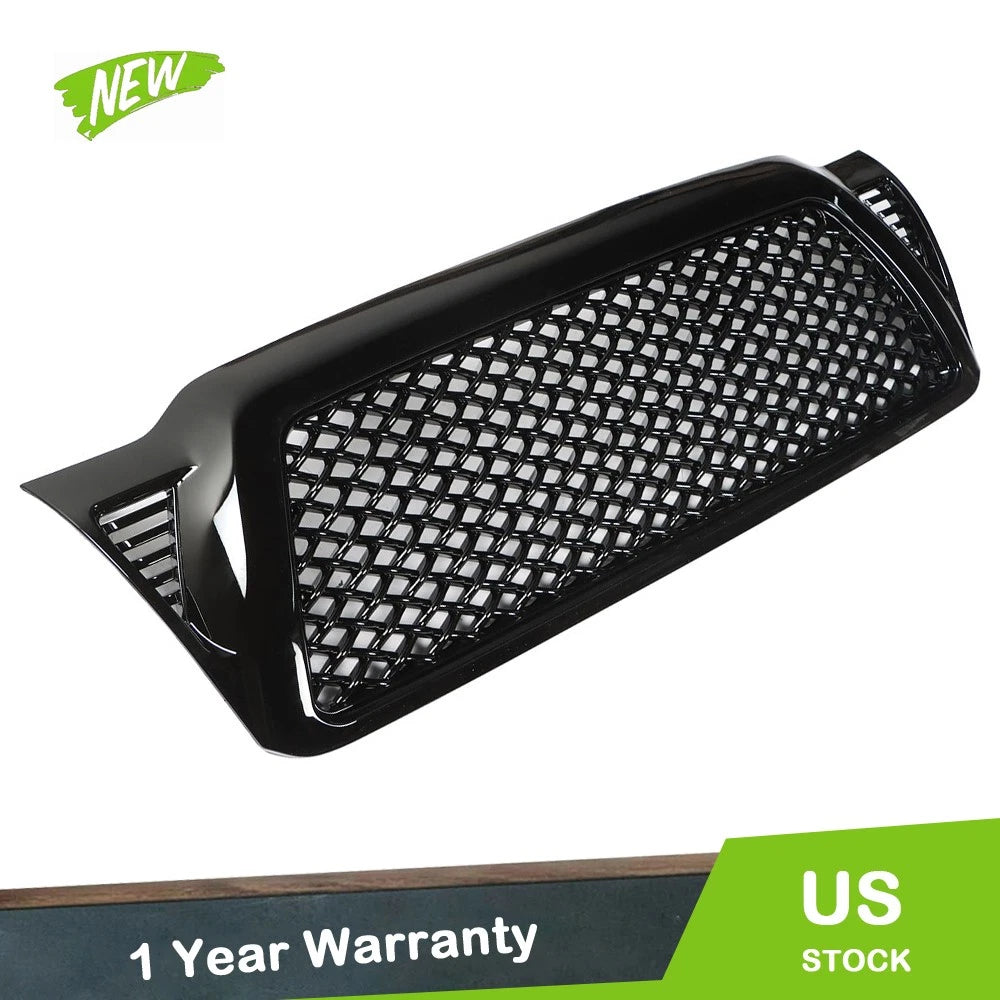 Front Upper Grille for Toyota Tacoma (2005–2011) Glossy Black Painted