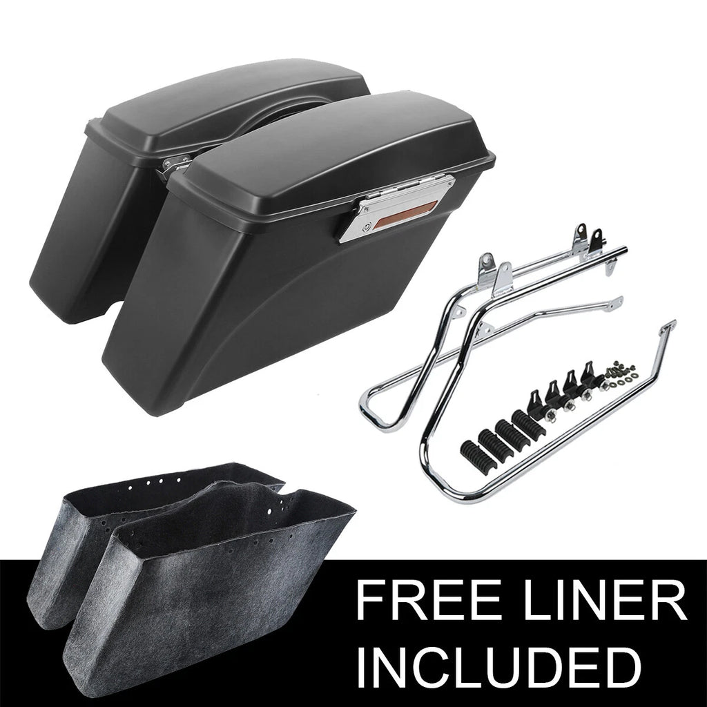 Hard Saddle Bags with Conversion Brackets for Harley Softail Fatboy (1986–2017)