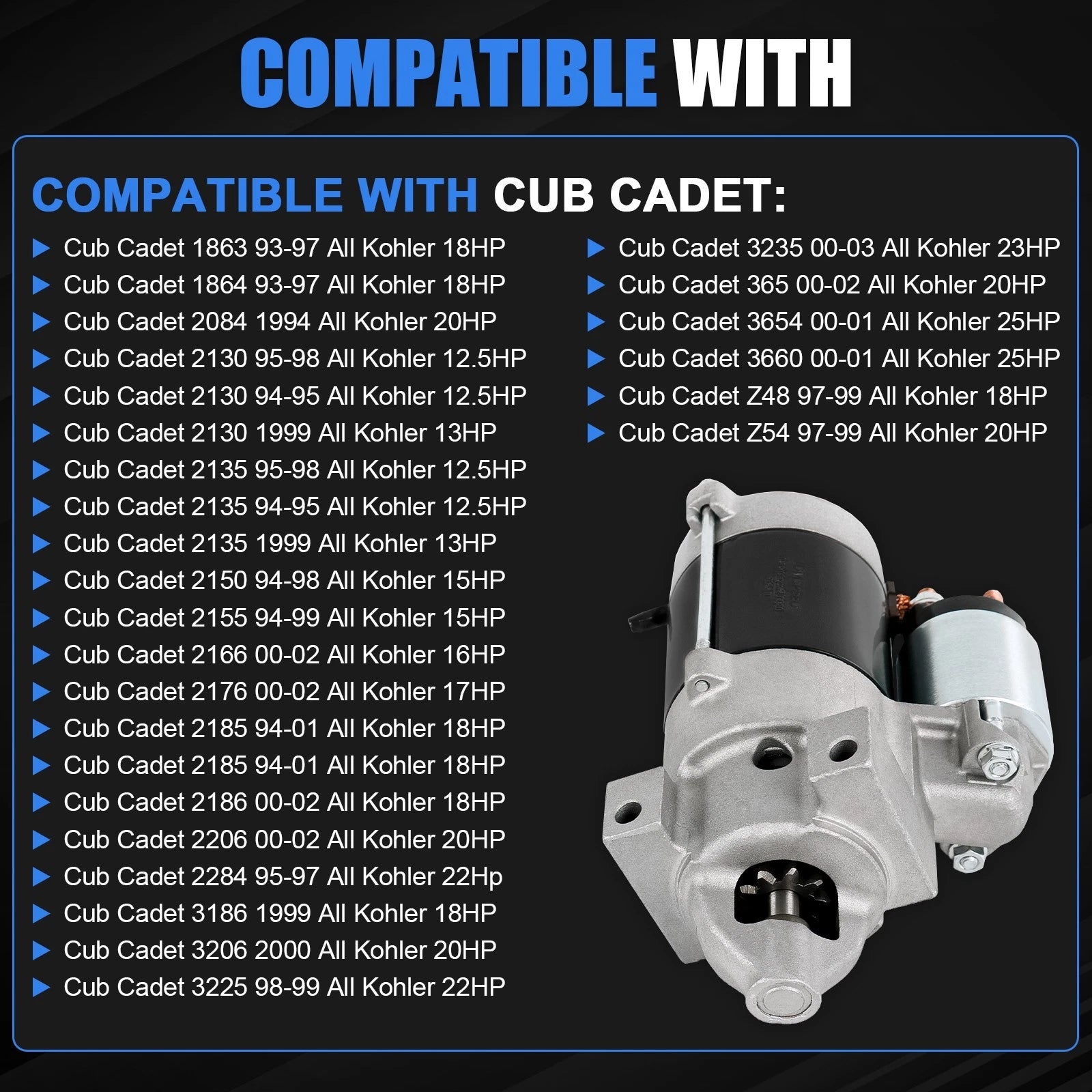 Starter Motor for Cub Cadet Kohler