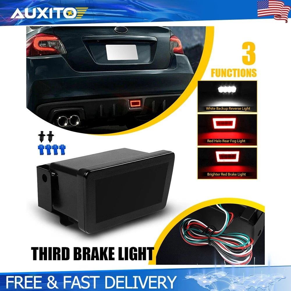Smoke Lens LED Rear Fog Tail Third Brake Light for Subaru Impreza (2011–2016)