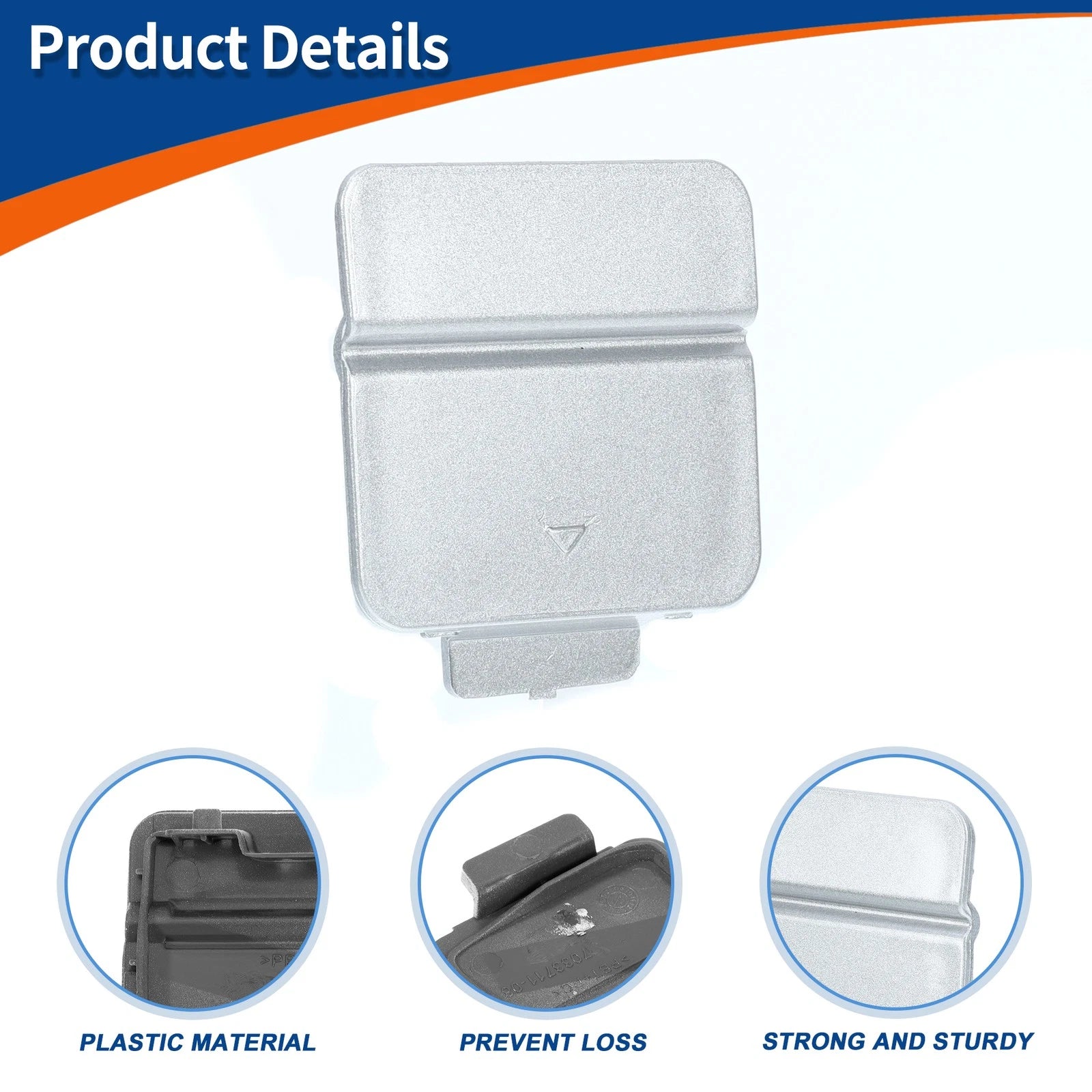 Rear Car Bumper Tow Hook Cover for BMW 525i 530i (2001–2007) No. 51127119151 Silver Tone